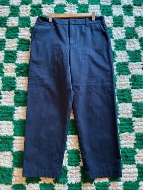 Vince Navy Blue Trousers Pants Women's 100% Cotton Size 6